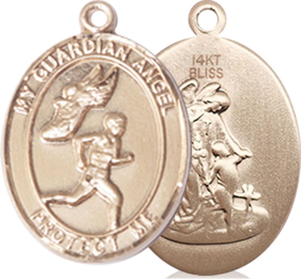 14kt Gold Guardian Angel Track&amp;Field-Men Medal
