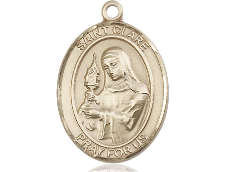 14kt Gold Filled Saint Clare of Assisi Medal