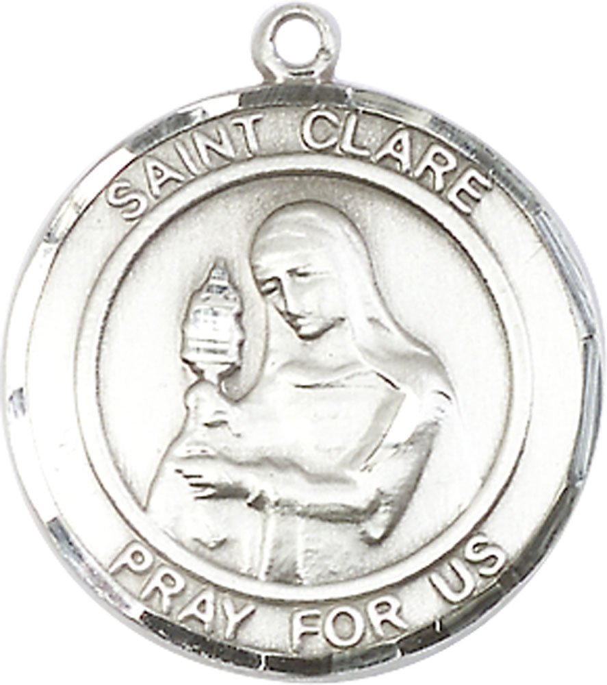Sterling Silver Saint Clare of Assisi Medal