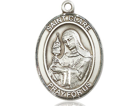 Sterling Silver Saint Clare of Assisi Medal