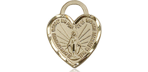 14kt Gold Filled Miraculous Heart Medal