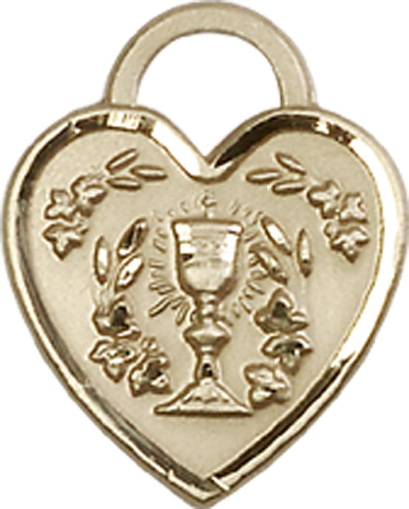 14kt Gold Filled Communion Heart Medal