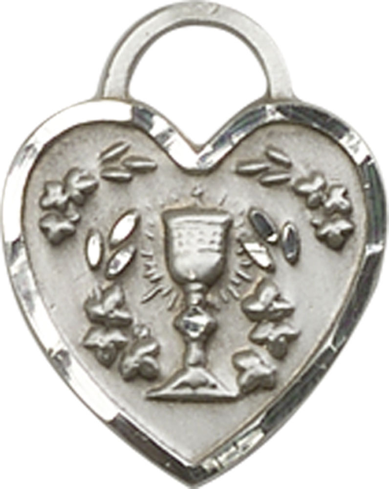 Sterling Silver Communion Heart Medal