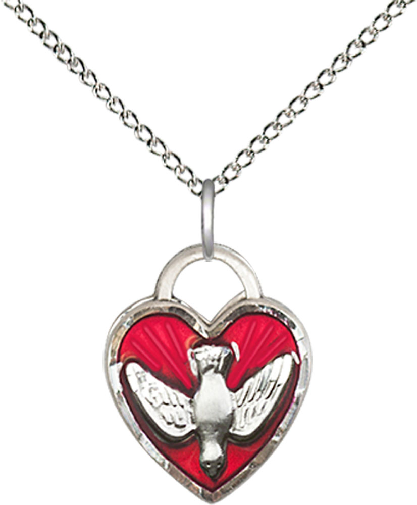 Sterling Silver Confirmation Pendant on a 18 inch Sterling Silver Light Curb chain