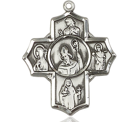 Sterling Silver Irish 5-Way Medal