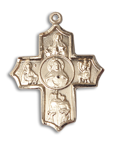 14kt Gold Filled Sacred Heart 5-Way Medal
