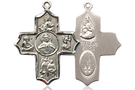 Sterling Silver Sacred Heart 5-Way Medal