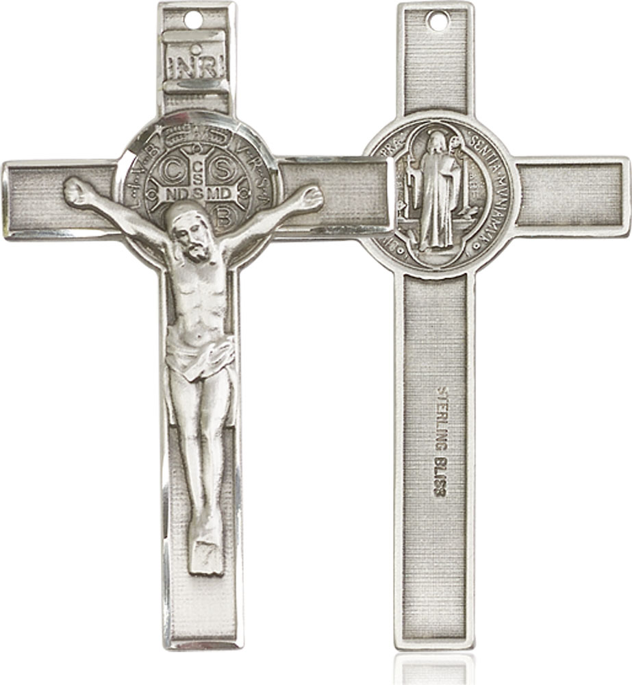 Sterling Silver Saint Benedict Crucifix Medal