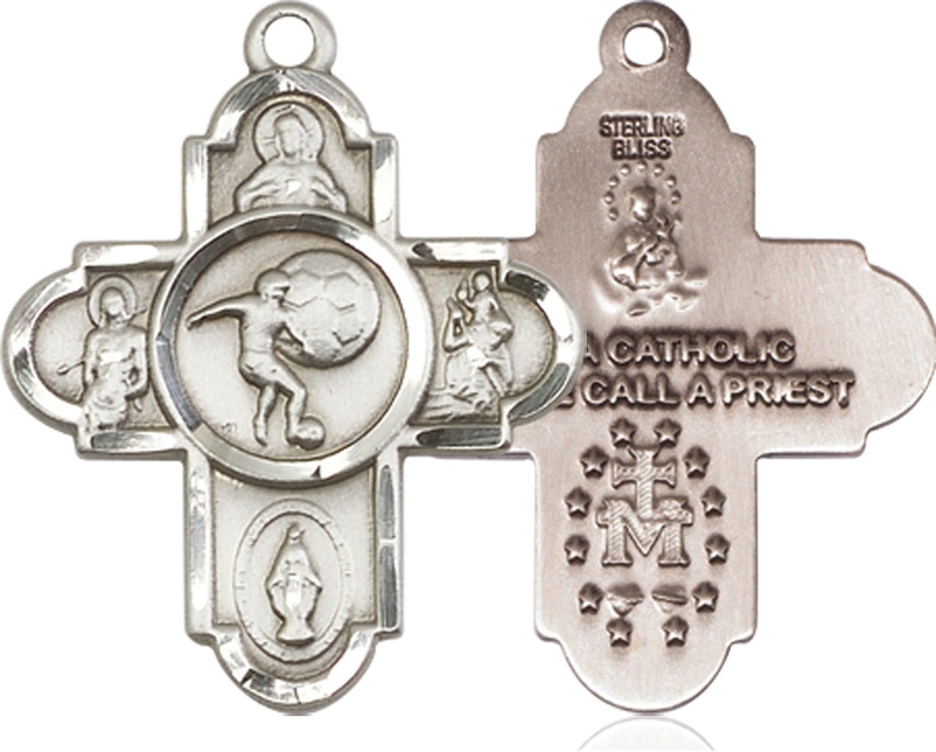 Sterling Silver 5-Way Soccer Medal