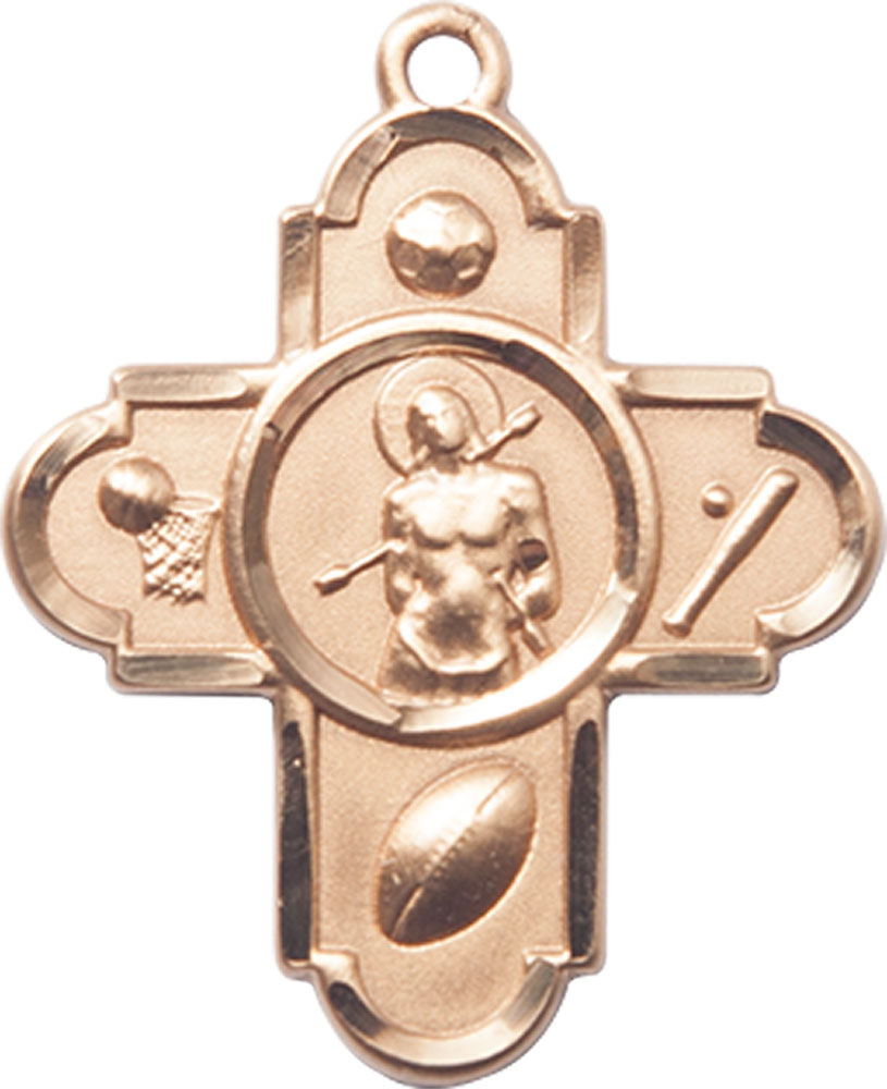 14kt Gold Filled 5-Way St Sebastian Medal