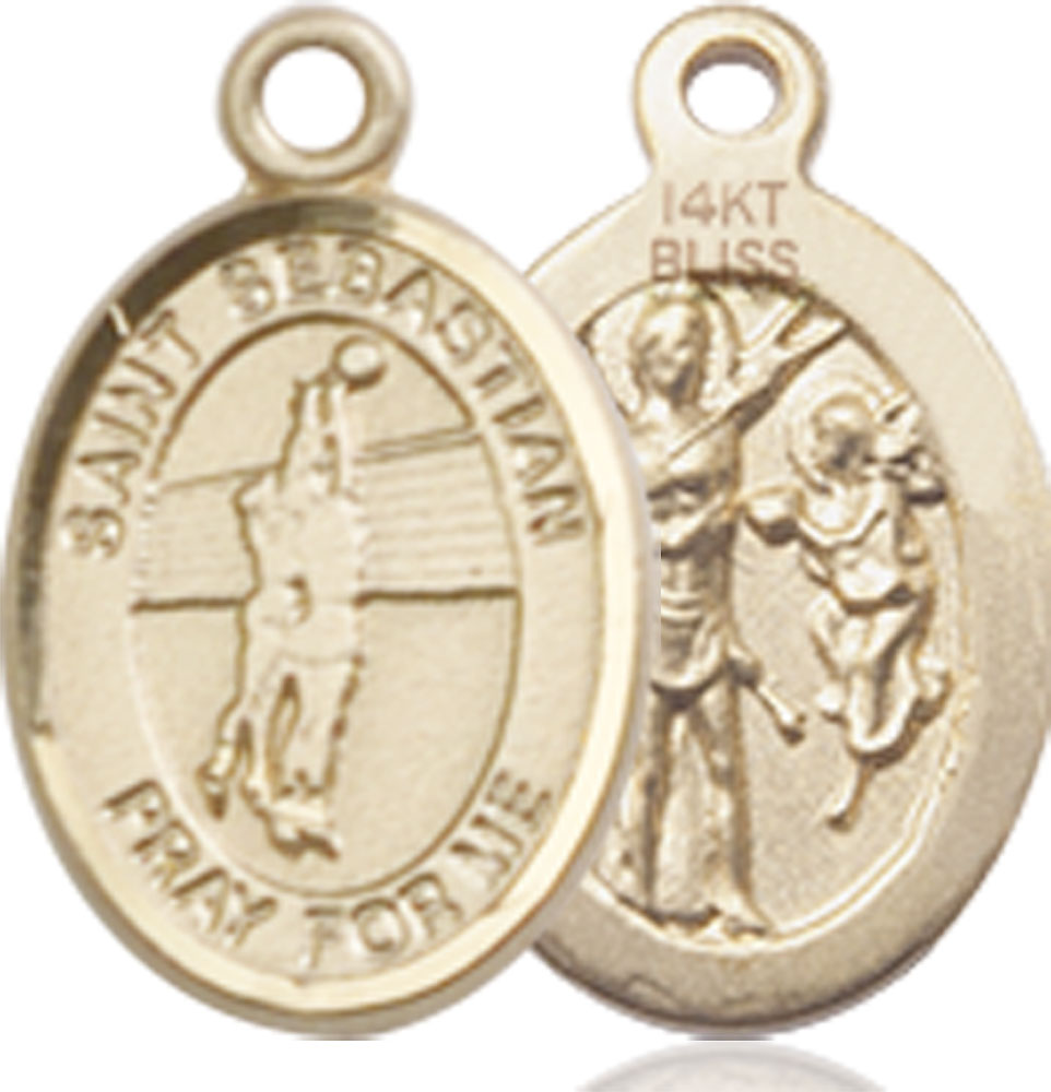 14kt Gold Saint Sebastian Volleyball Medal