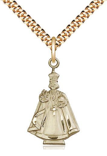 14kt Gold Filled Infant Figure Pendant on a 24 inch Gold Plate Heavy Curb chain