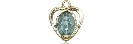 14kt Gold Filled Miraculous Heart w/Epoxy Medal
