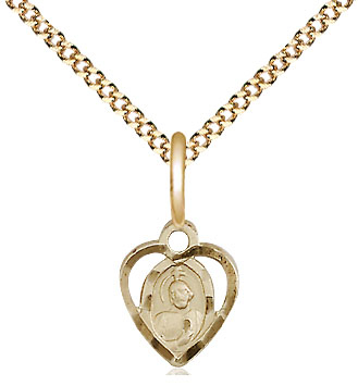 14kt Gold Filled Saint Jude Pendant on a 18 inch Gold Plate Light Curb chain