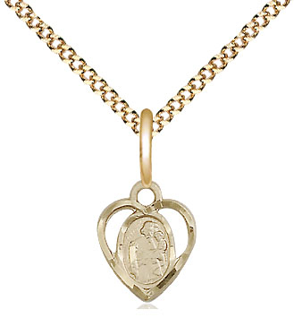 14kt Gold Filled Saint Joseph Pendant on a 18 inch Gold Plate Light Curb chain