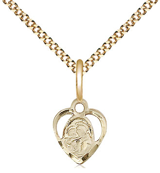 14kt Gold Filled Saint Anthony of Padua Pendant on a 18 inch Gold Plate Light Curb chain