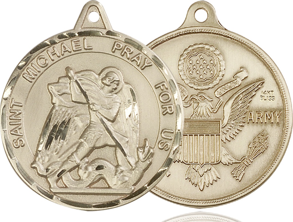 14kt Gold Saint Michael Army Medal