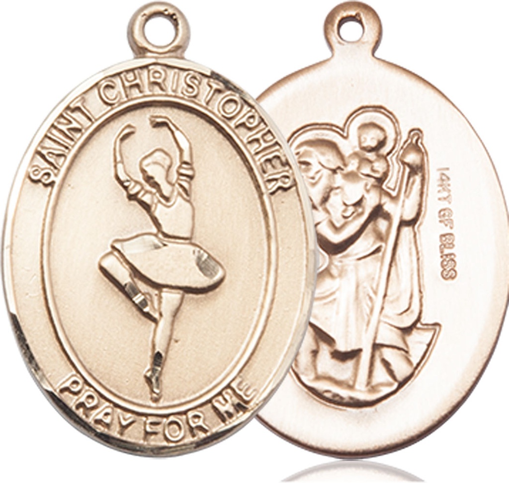 14kt Gold Filled Saint Christopher Dance Medal