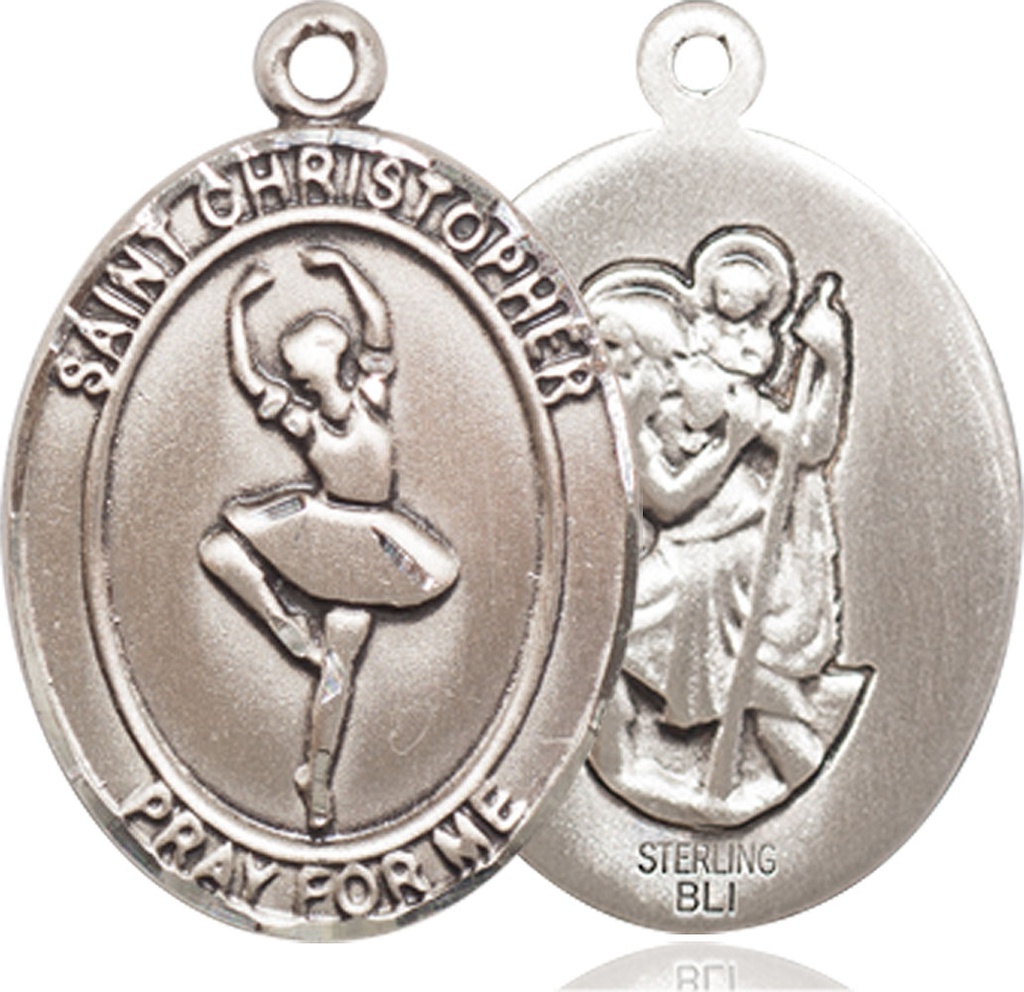 Sterling Silver Saint Christopher Dance Medal