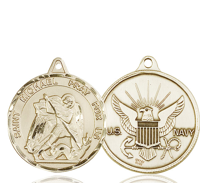 14kt Gold Saint Michael Navy Medal