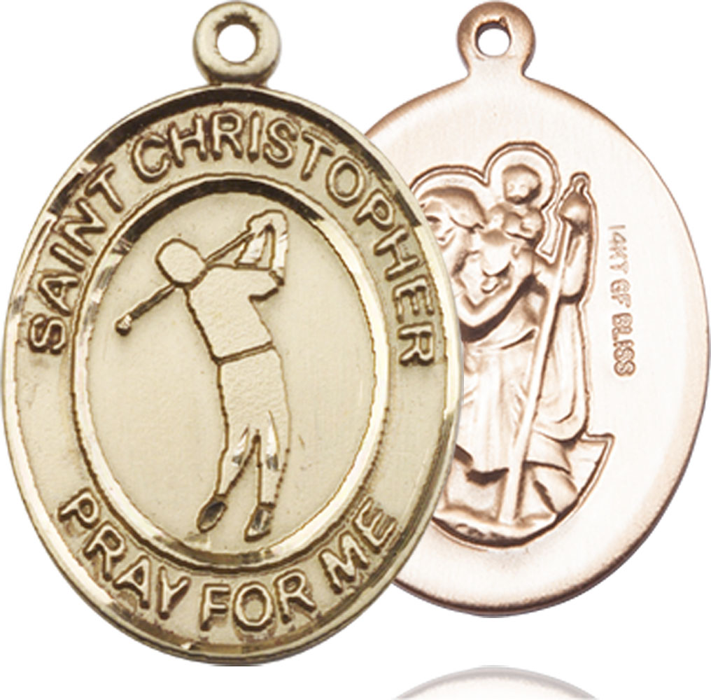 14kt Gold Filled Saint Christopher Golf Medal