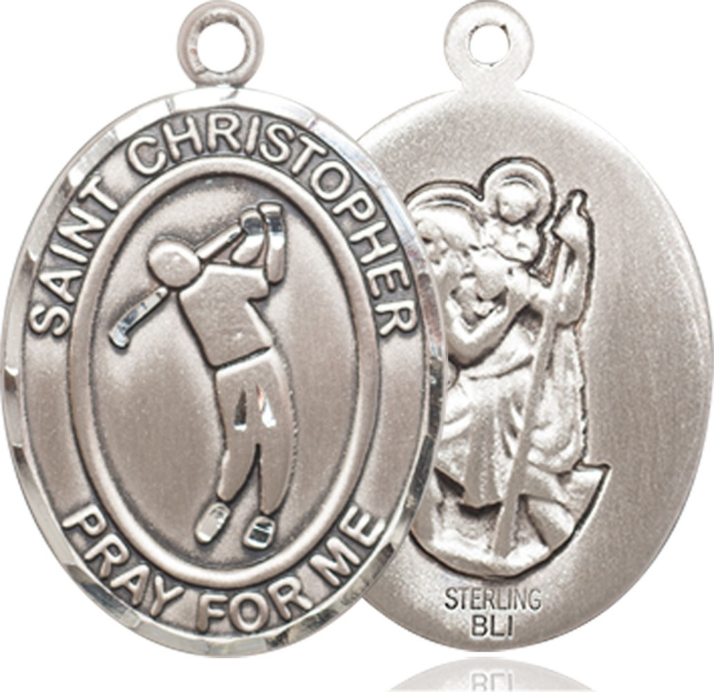 Sterling Silver Saint Christopher Golf Medal