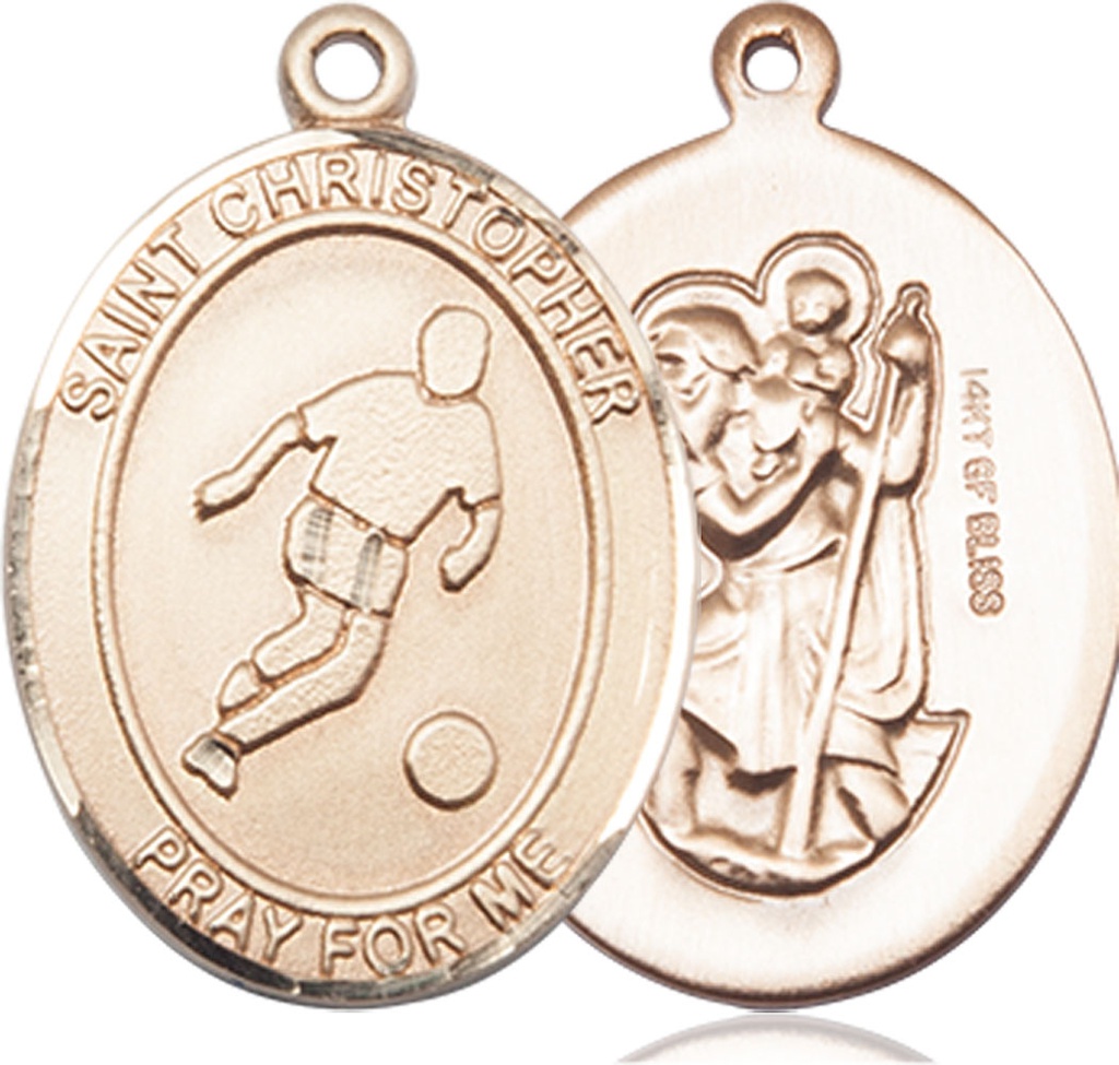 14kt Gold Filled Saint Christopher Soccer Medal