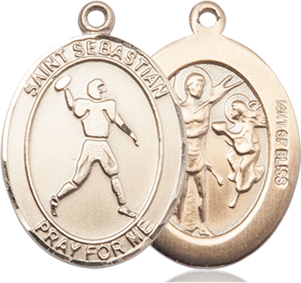 14kt Gold Filled Saint Sebastian Football Medal