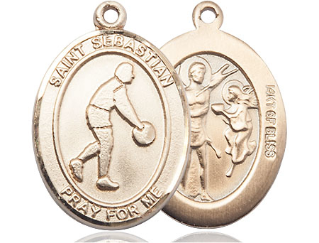 14kt Gold Filled Saint Sebastian Basketball Medal
