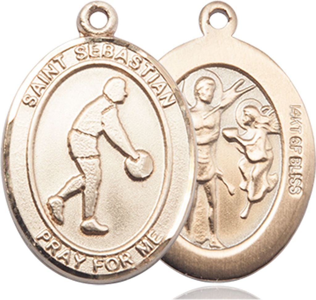 14kt Gold Filled Saint Sebastian Basketball Medal