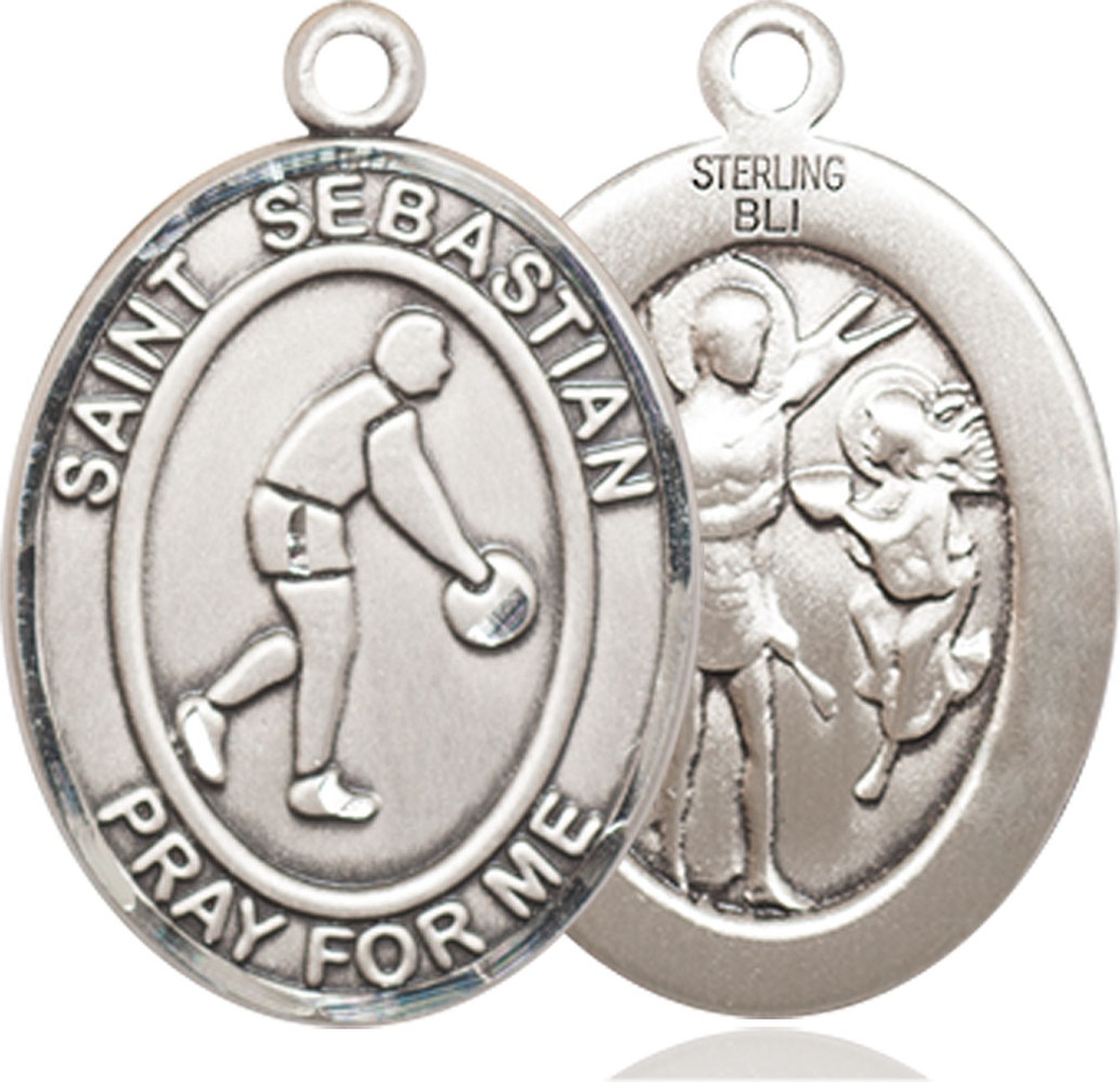 Sterling Silver Saint Sebastian Basketball Medal