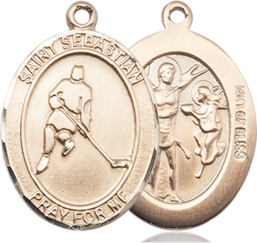14kt Gold Filled Saint Sebastian Ice Hockey Medal