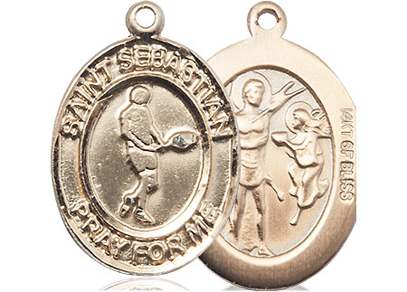 14kt Gold Filled Saint Sebastian Tennis Medal