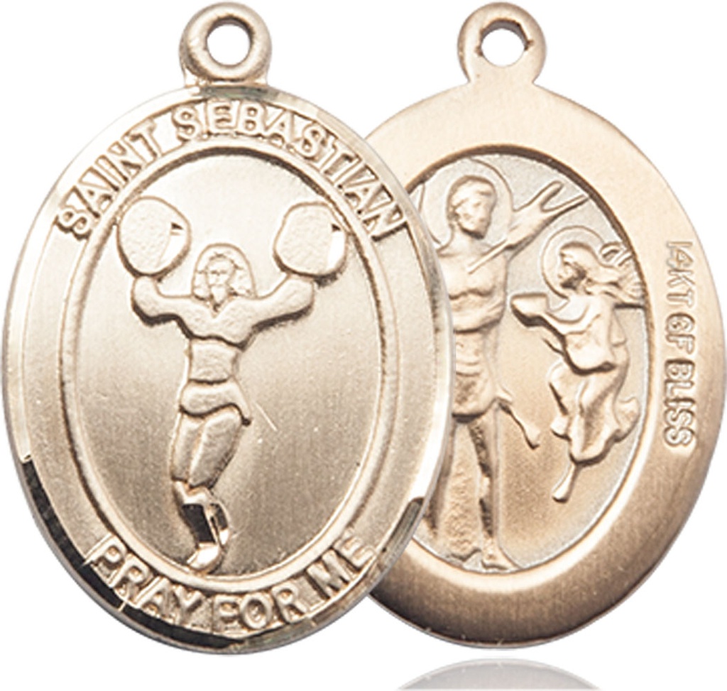 14kt Gold Filled Saint Sebastian Cheerleading Medal