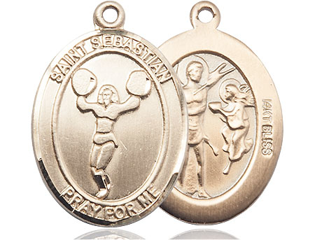14kt Gold Saint Sebastian Cheerleading Medal