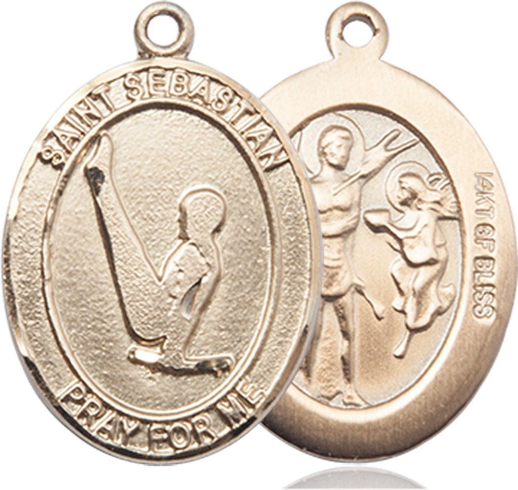 14kt Gold Filled Saint Sebastian Gymnastics Medal