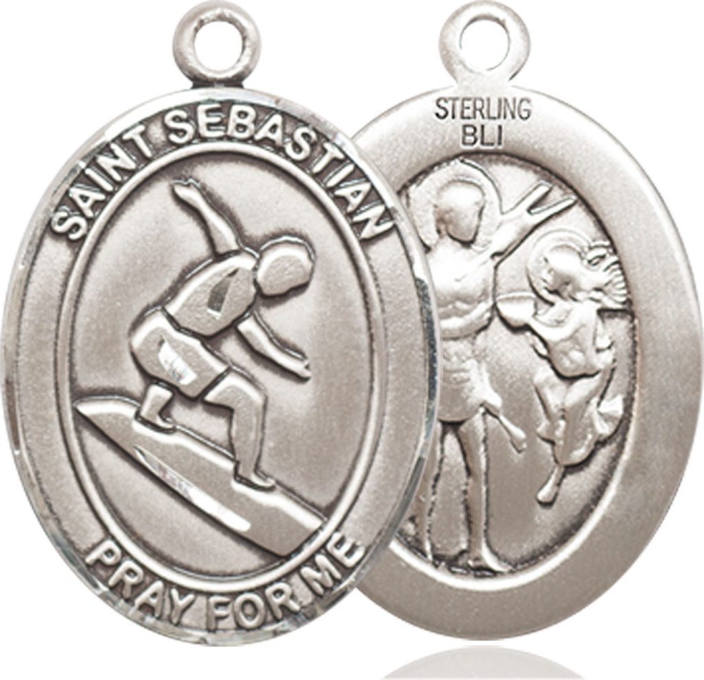 Sterling Silver Saint Sebastian Surfing Medal