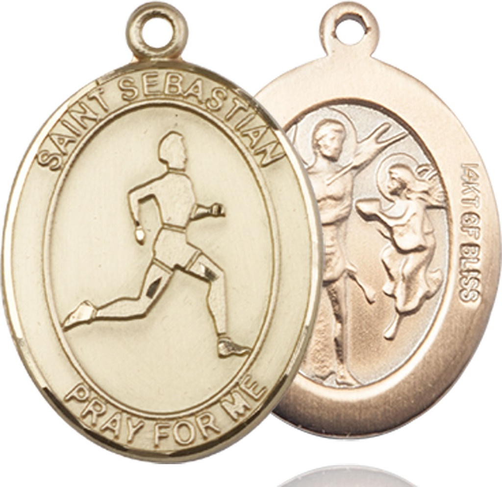 14kt Gold Filled Saint Sebastian Track and Field Medal