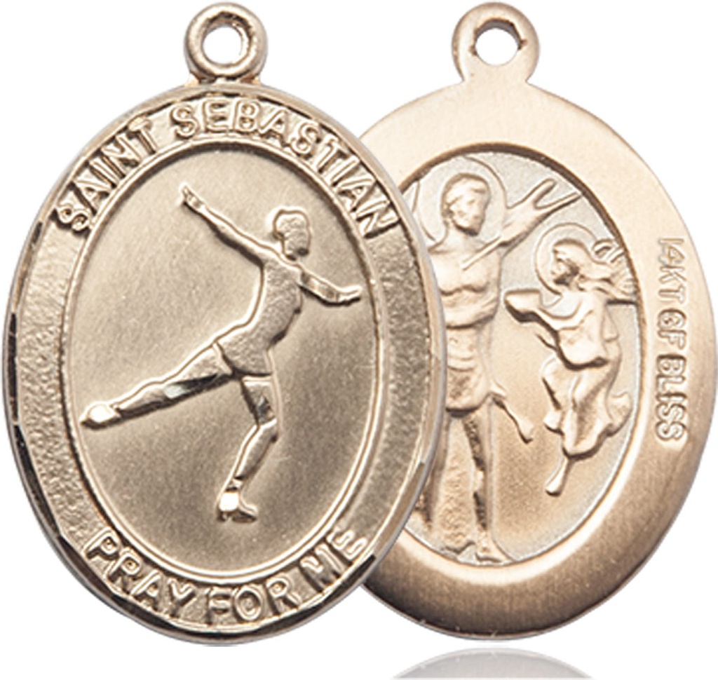 14kt Gold Filled Saint Sebastian Figure Skating Medal