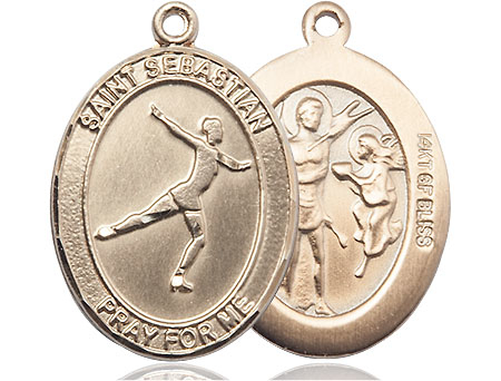 14kt Gold Filled Saint Sebastian Figure Skating Medal