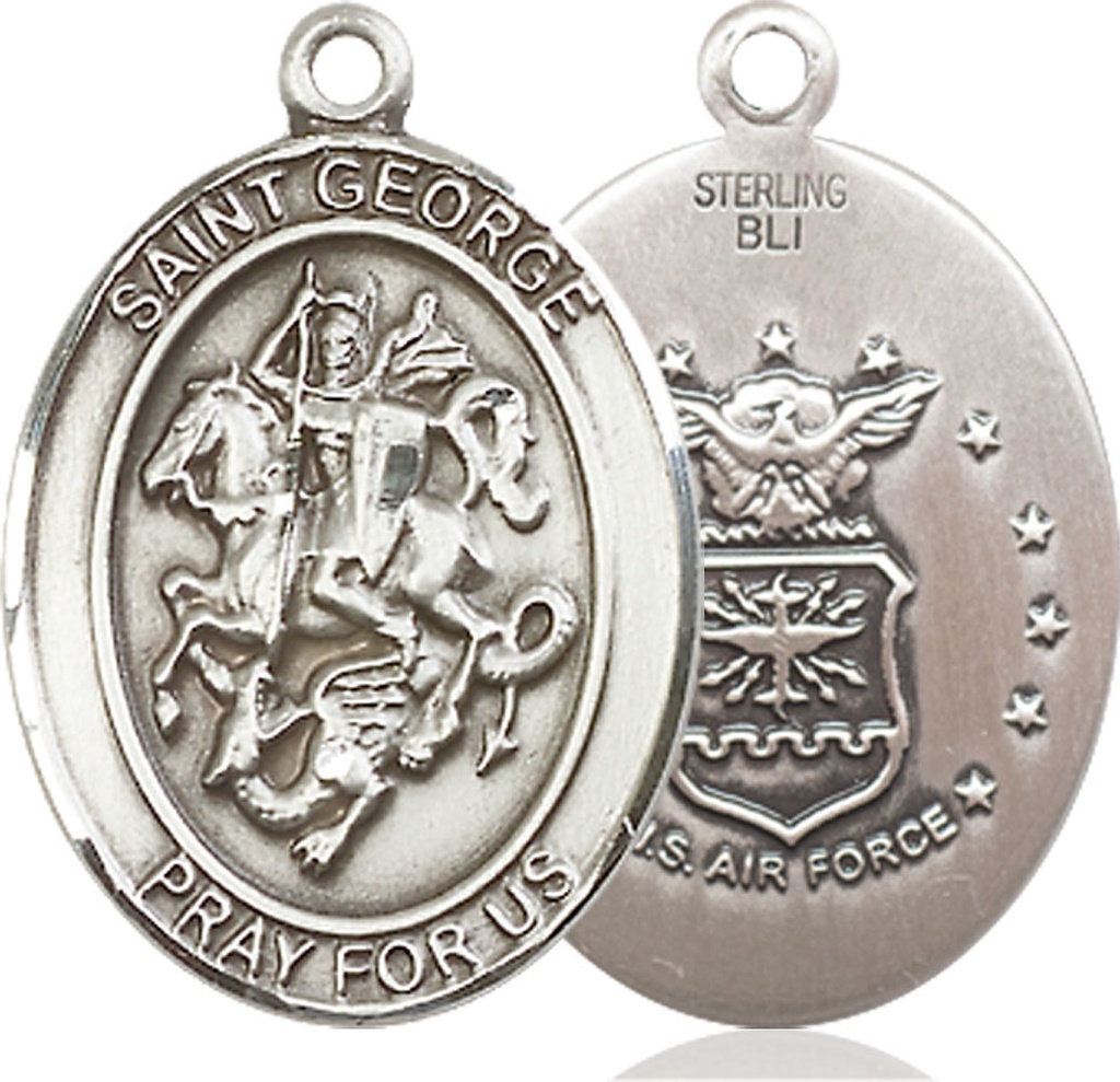 Sterling Silver Saint George Air Force Medal