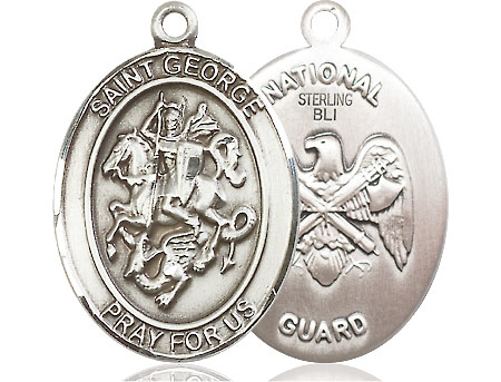 Sterling Silver Saint George National Guard Medal