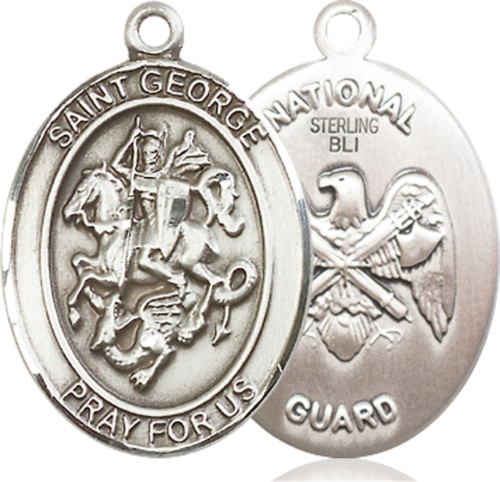 Sterling Silver Saint George National Guard Medal