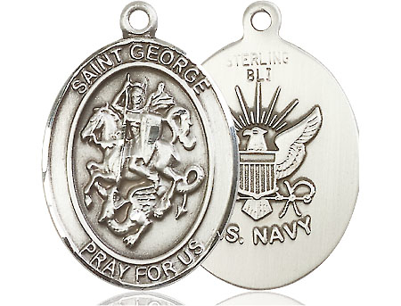 Sterling Silver Saint George Navy Medal