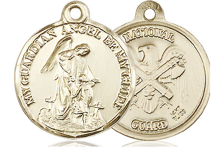 14kt Gold Guardain Angel National Guard Medal