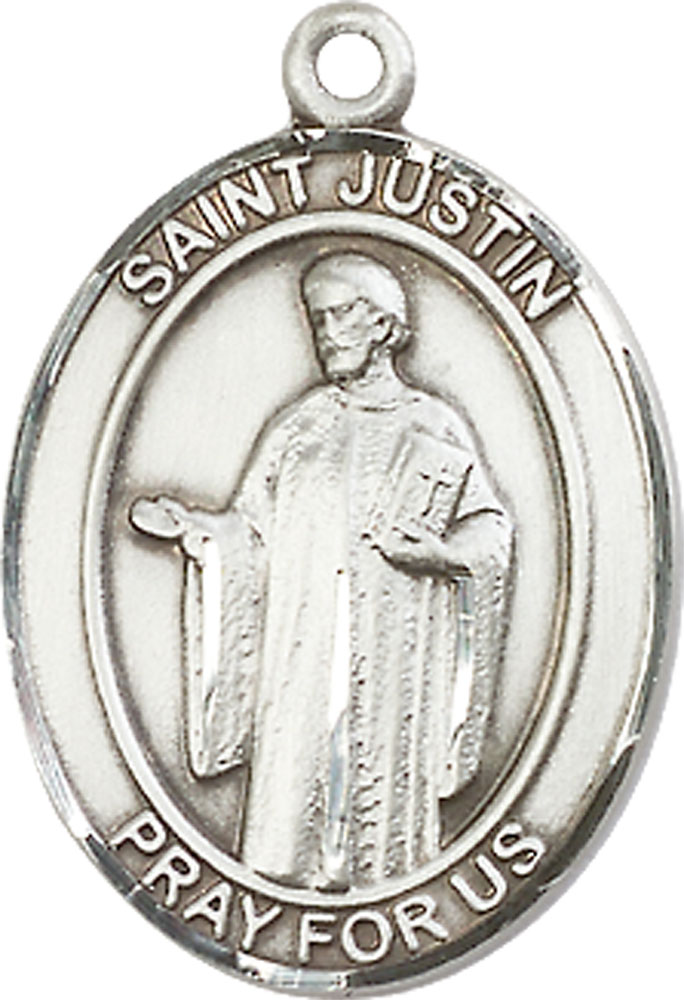 Sterling Silver Saint Justin Medal