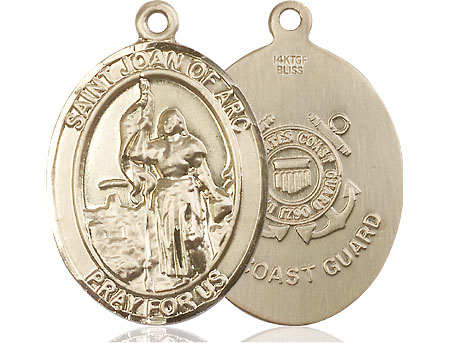 14kt Gold Filled Saint Joan of Arc  Coast Guard Medal