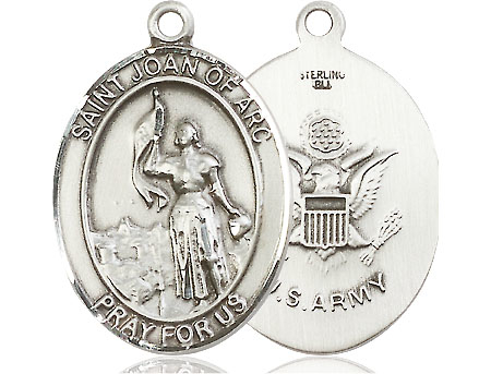 Sterling Silver Saint Joan of Arc Army Medal