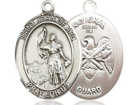 Sterling Silver Saint Joan of Arc National Guard Medal