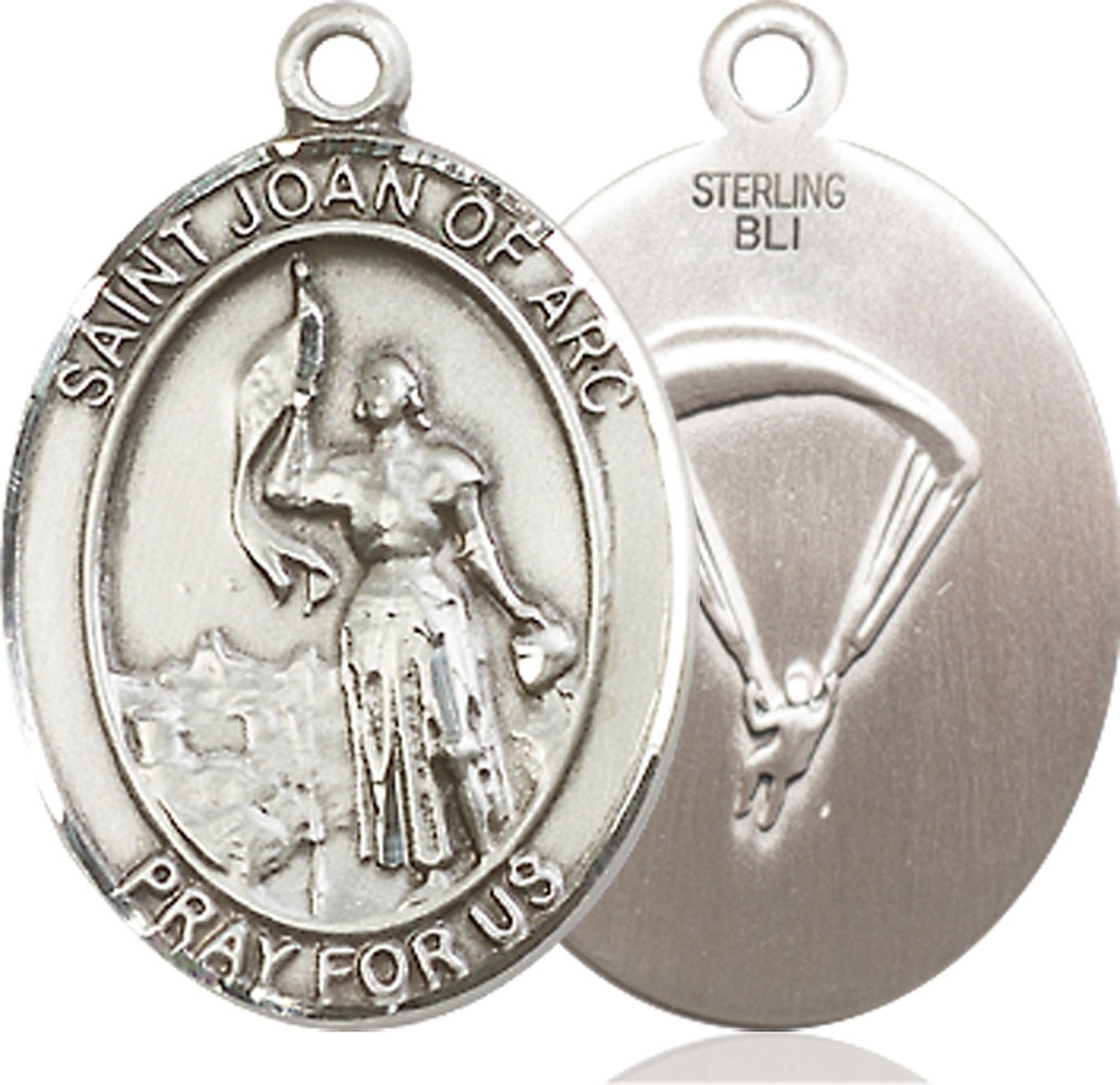 Sterling Silver Saint Joan of Arc Paratrooper Medal